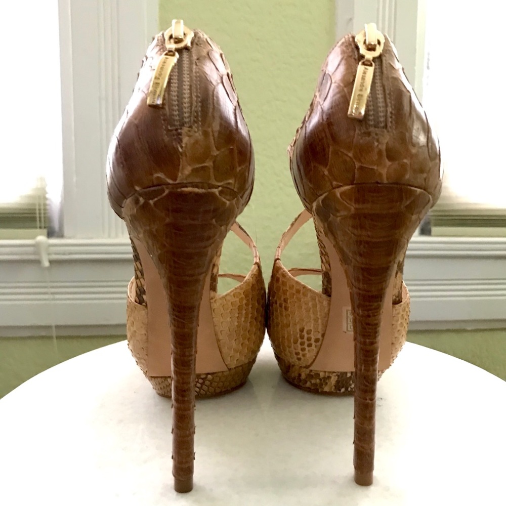 Alexandre Birman Python Peep Toe Sandals - image 6